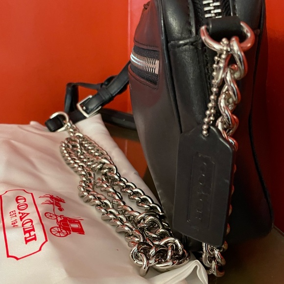 Coach Crossbody Chain Purse Black - Picture 2 of 7